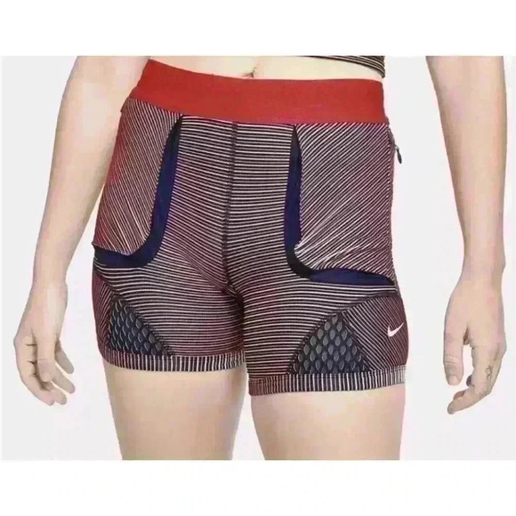 NWT NIKE X Gyakusou Utility Shorts Red Black GIRA Tights Running Shorts Sz L - Picture 1 of 8